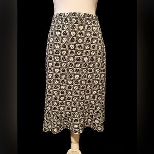 Anne Klein Lion Motif Flutter Skirt M